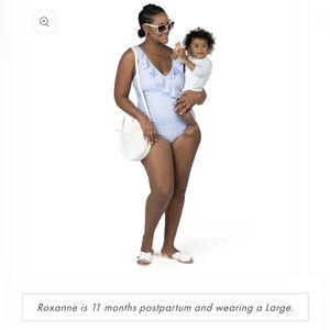 Kindred Bravely Nursing & Maternity One Piece Wrap Swimsuit.